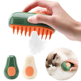 Steamy Cat Brush Cat Dog Grooming Comb Electric Self Cleaning Steam Cat Brush For Massage Avocado Shape Pet Spray Cat Grooming Tektoty
